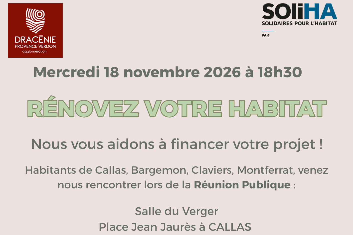 Réunion publique d&rsquo;information – Rénovez votre habitat