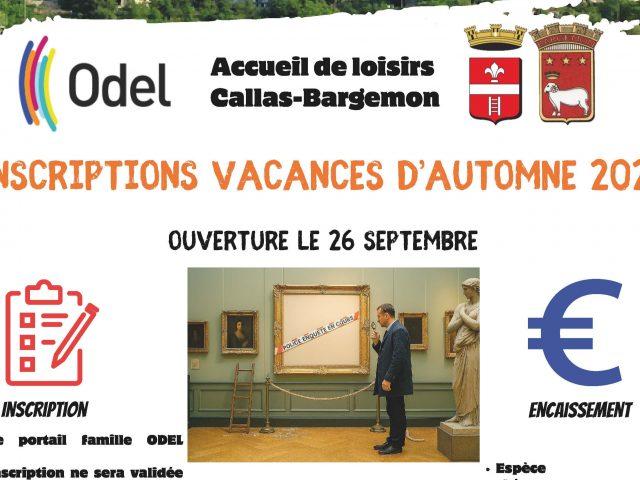 Centre de loisirs : Inscriptions vacances d’automne