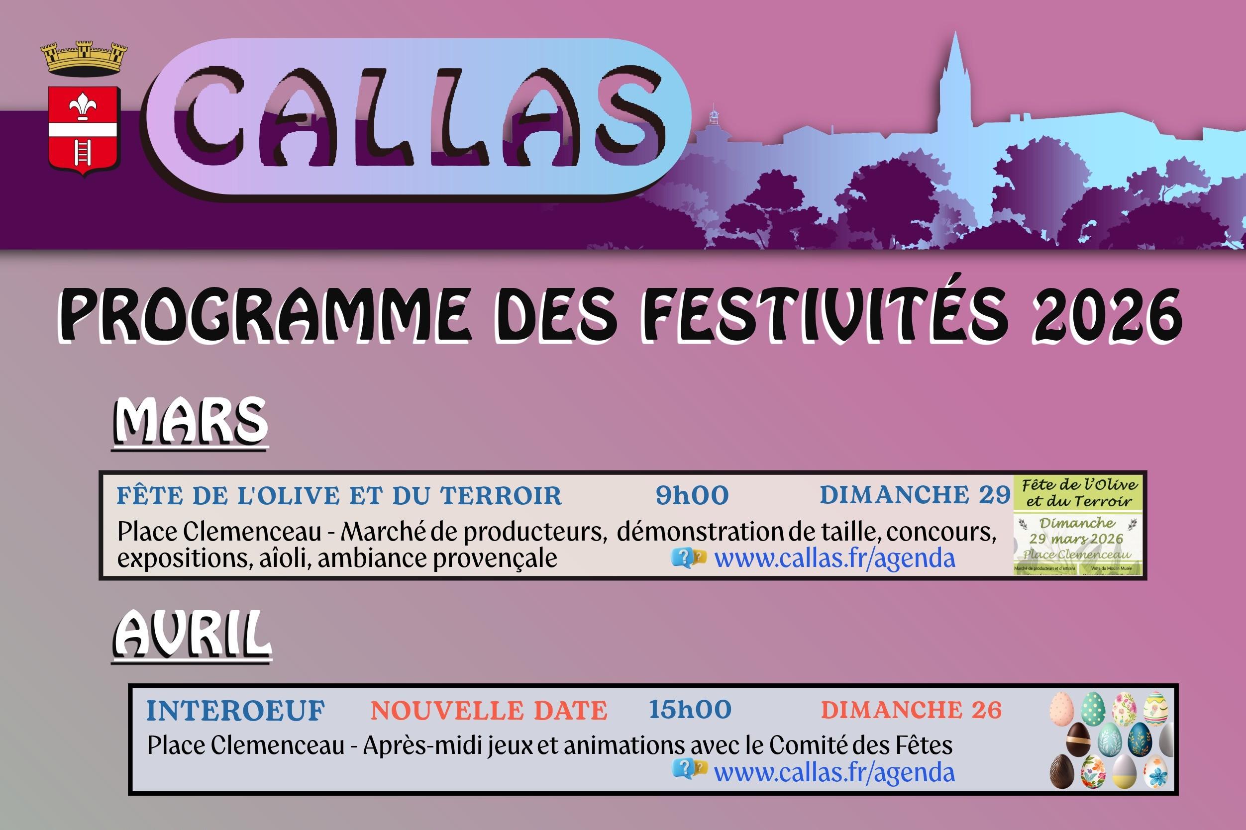 Programme des festivités 2026