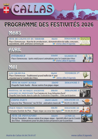 Programme des festivités 2026