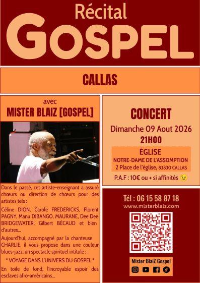 Récital Gospel 9 août 2026