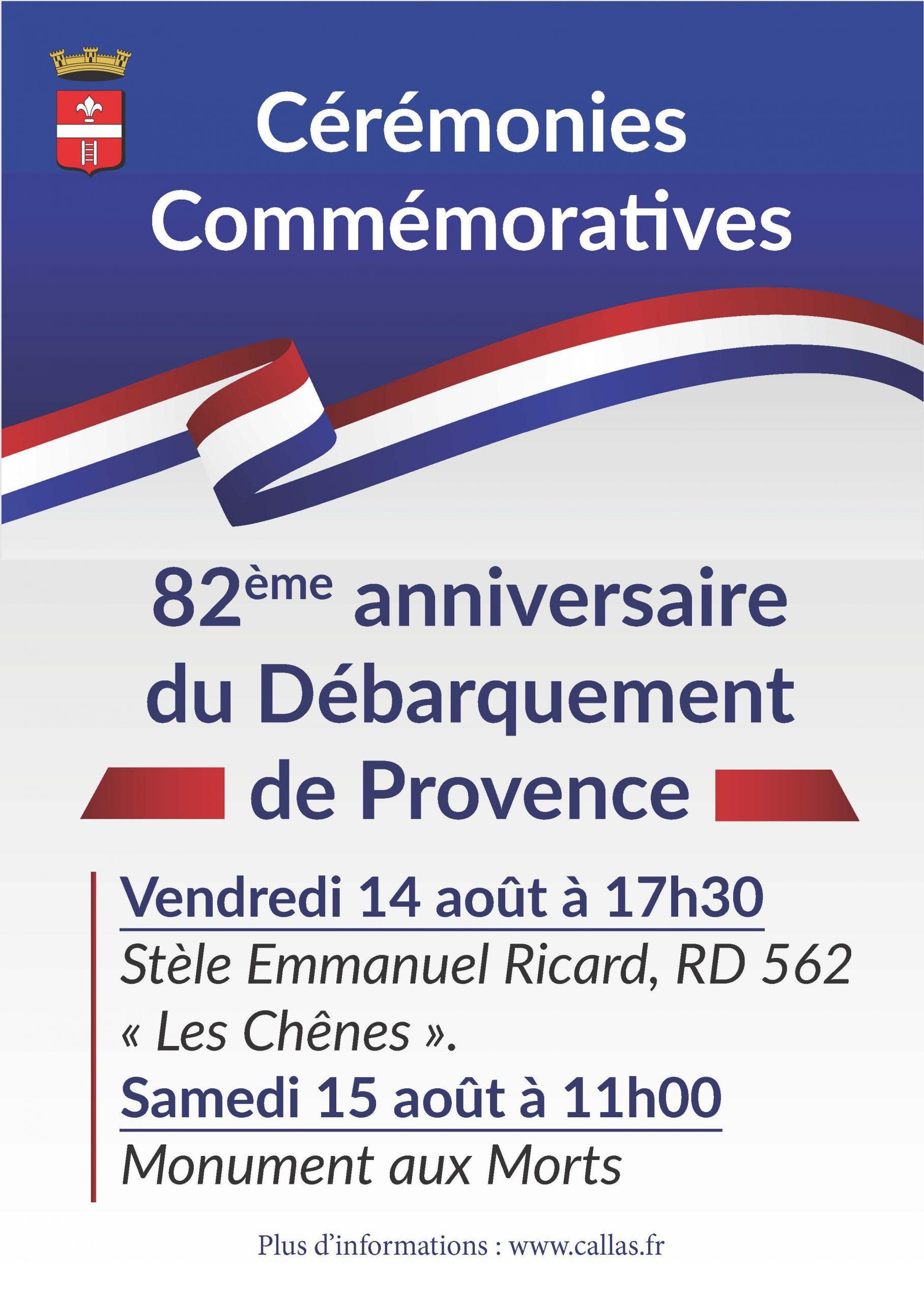 Cérémonies commémoratives du débarquement en Provence