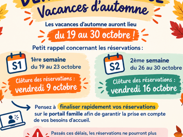 Centre de Loisirs vacances automne